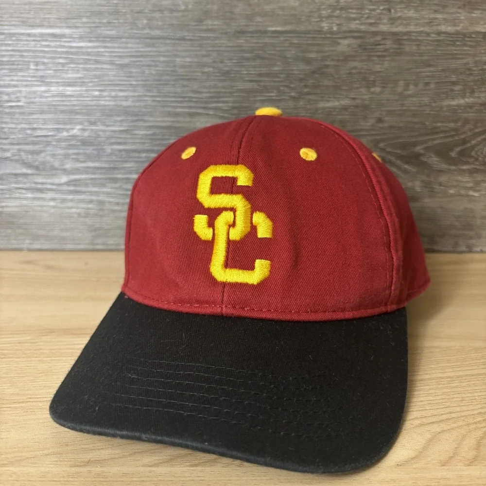 USC Trojans Hat Cap Strap Back Red Black NCAA Football California Strong Mens